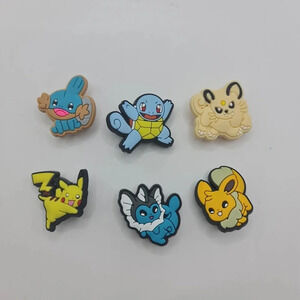 6 Pokemon Shoe Charms Silicone Lot for Crocs